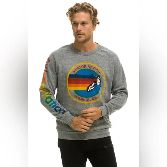 AVIATOR NATION SWEATSHIRT - HEATHER GREY - Picture 2 of 10